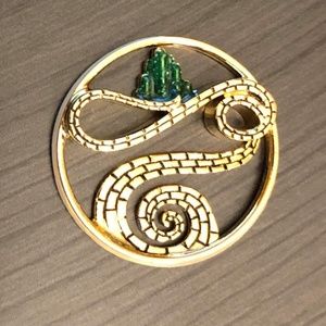 ORIGAMI OWL LG GOLD YELLOW BRICK ROAD WINDOW PLATE